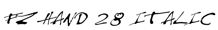 FZ HAND 28 ITALIC Font Image