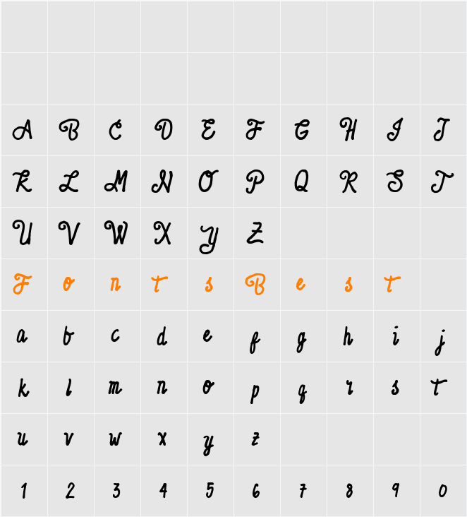 Noble Notes Character Map