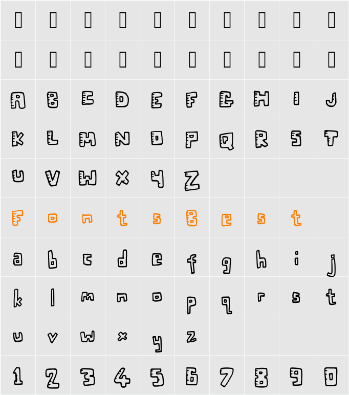 Twenty Twenty Character Map