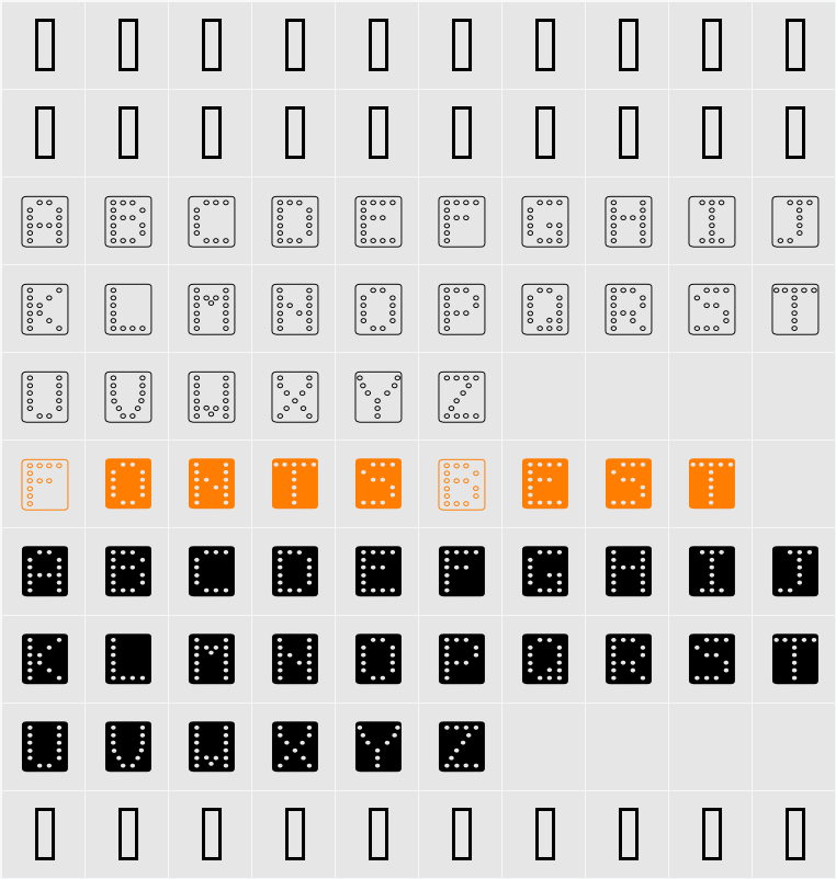 Domino square Character Map