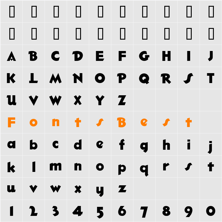 Hotshot2 Character Map