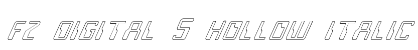 FZ DIGITAL 5 HOLLOW ITALIC Font Image
