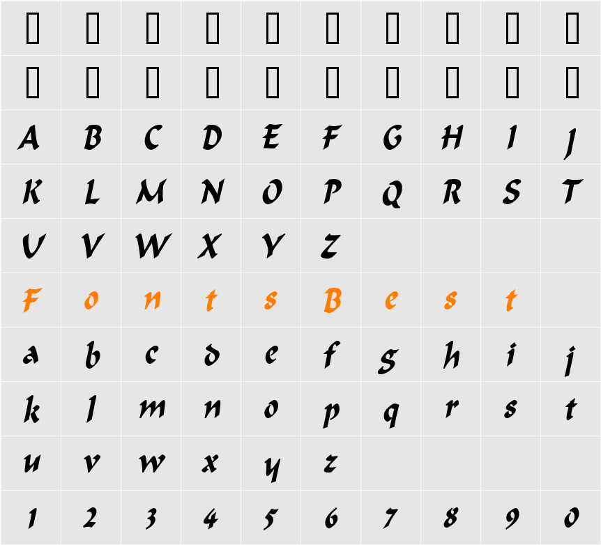 Marlin Condensed Character Map