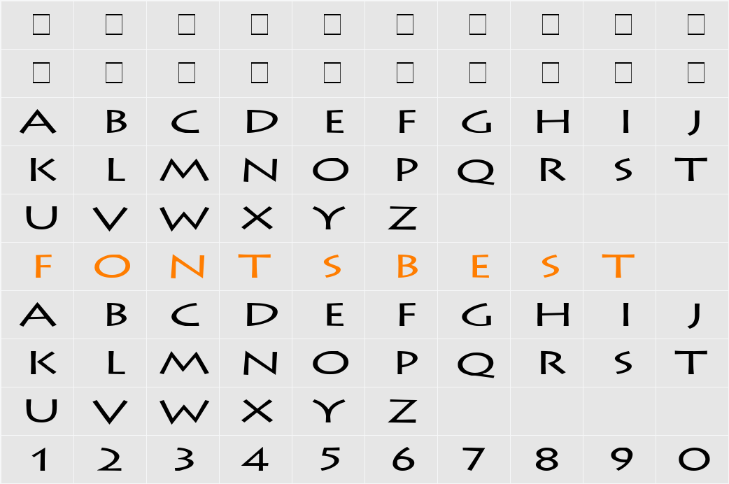 Liste Extended Character Map