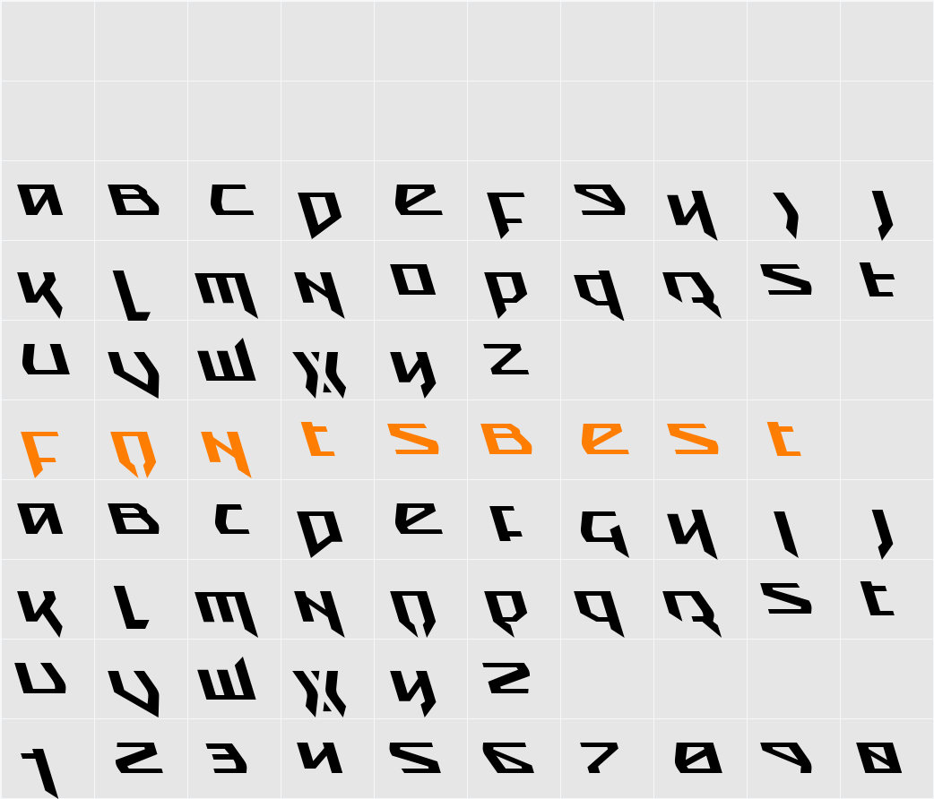 Snubfighter Leftalic Character Map