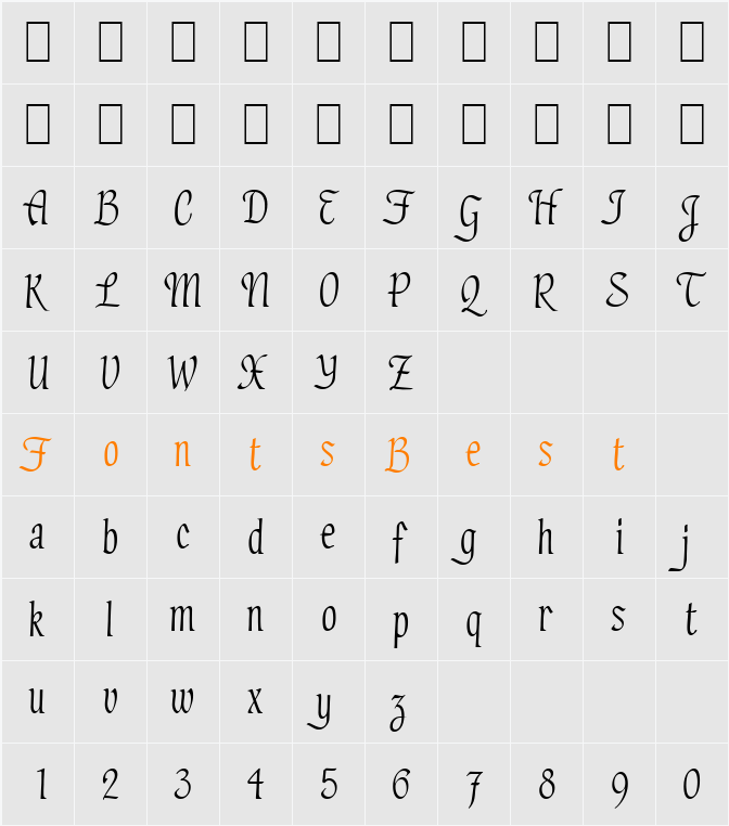 Script-H650 Character Map