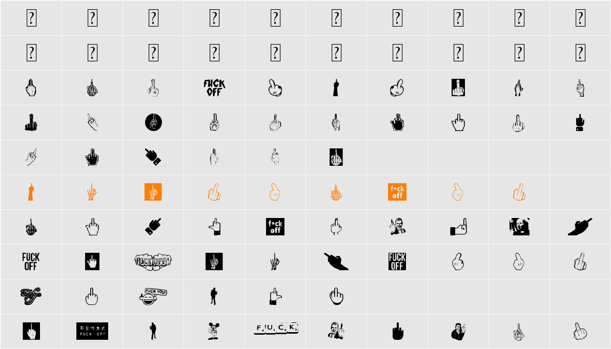 Fuck Off Character Map