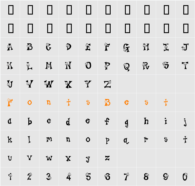 LD Clover Character Map