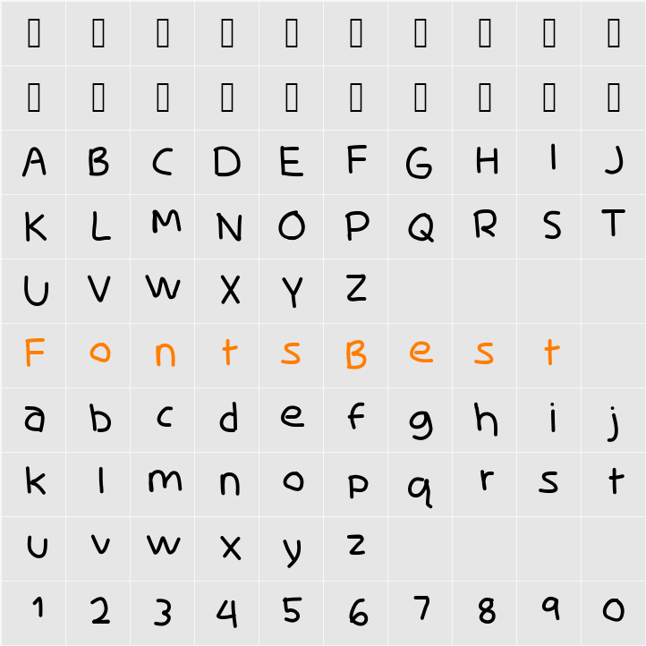 Skidoo Character Map