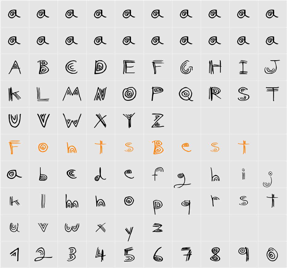 nuni Character Map