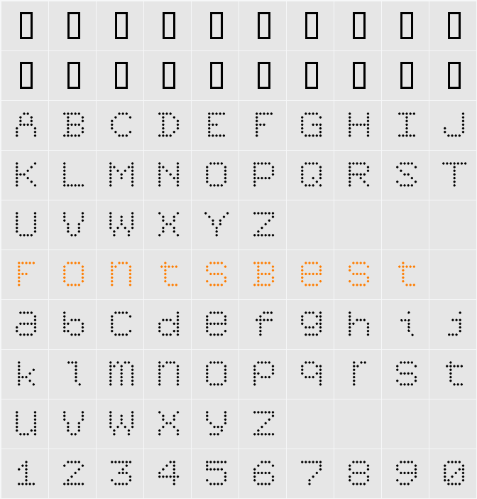 6x7oct Alternate Character Map