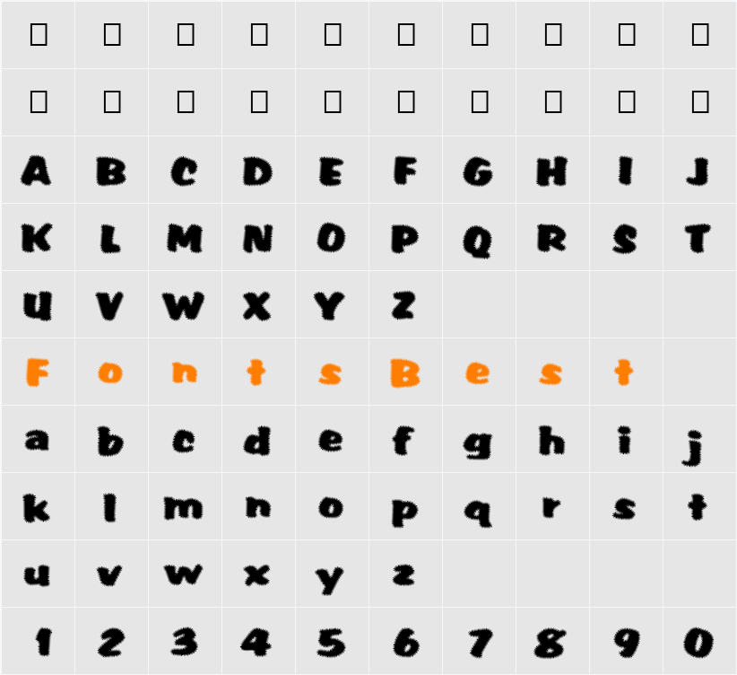Tiffy Character Map