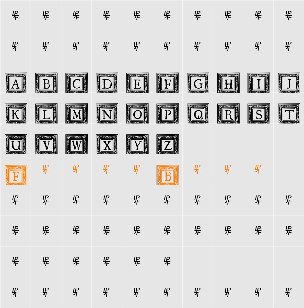 QuaNauticale_Initials_No2 Character Map