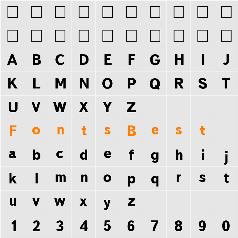 Bookvar Character Map