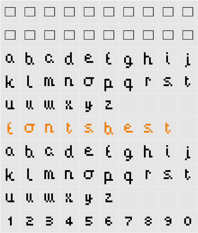 Handy00 Character Map