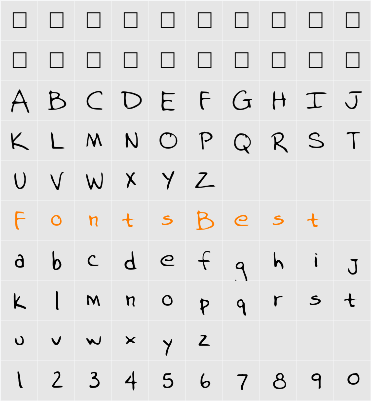 Kubis Character Map