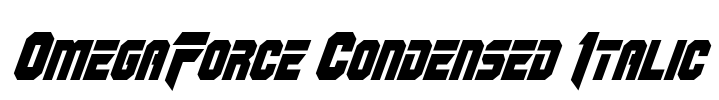 OmegaForce Condensed Italic Font Image