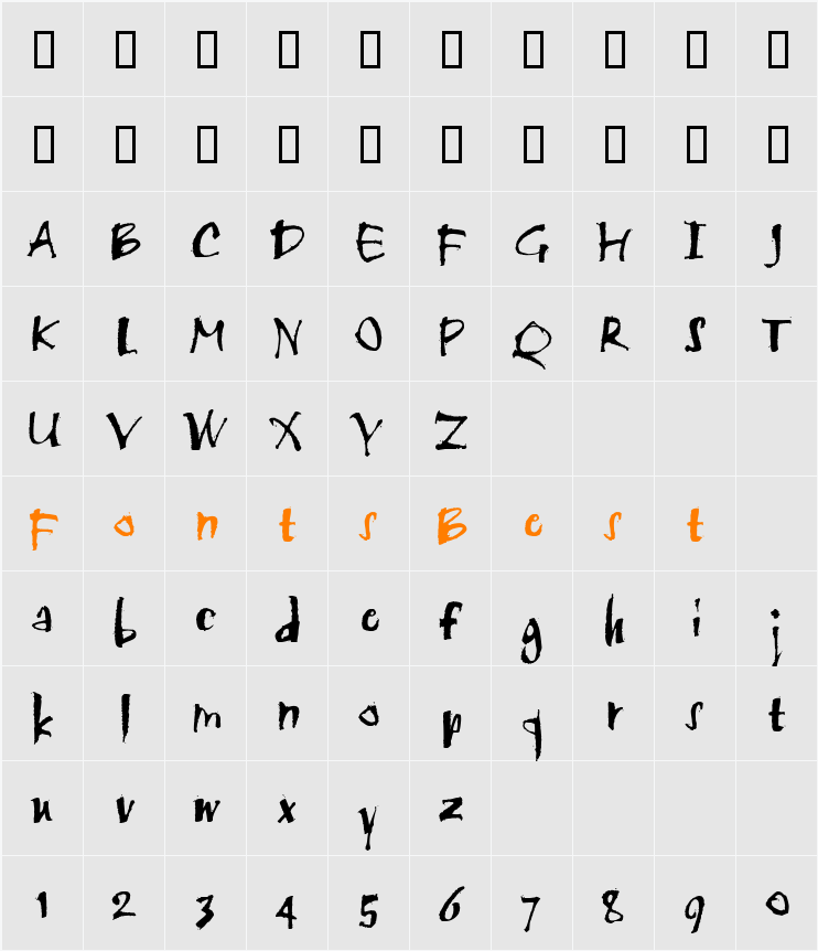 Scratch Character Map