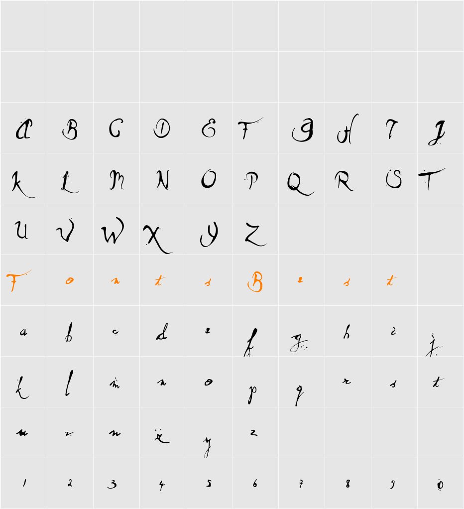 Wet Dream Character Map