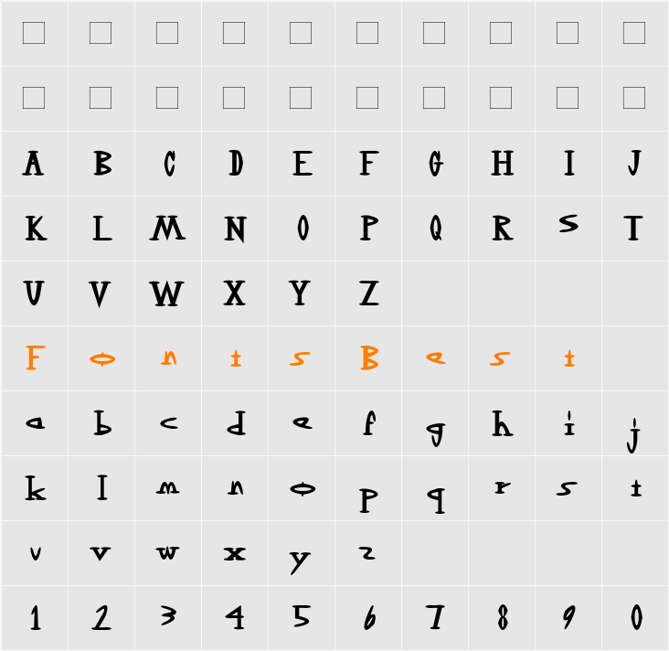 OutwestDark Character Map