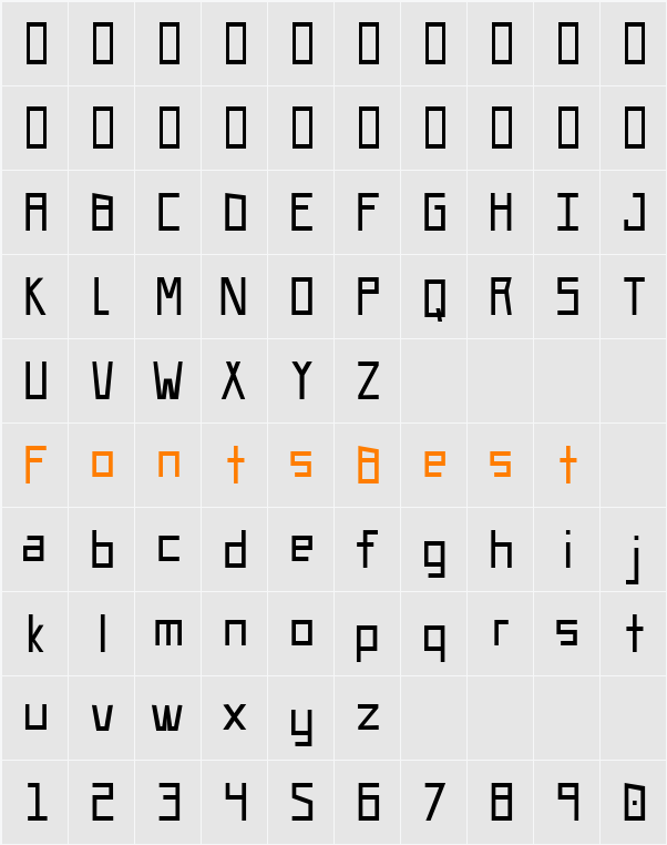 UA Squared Character Map