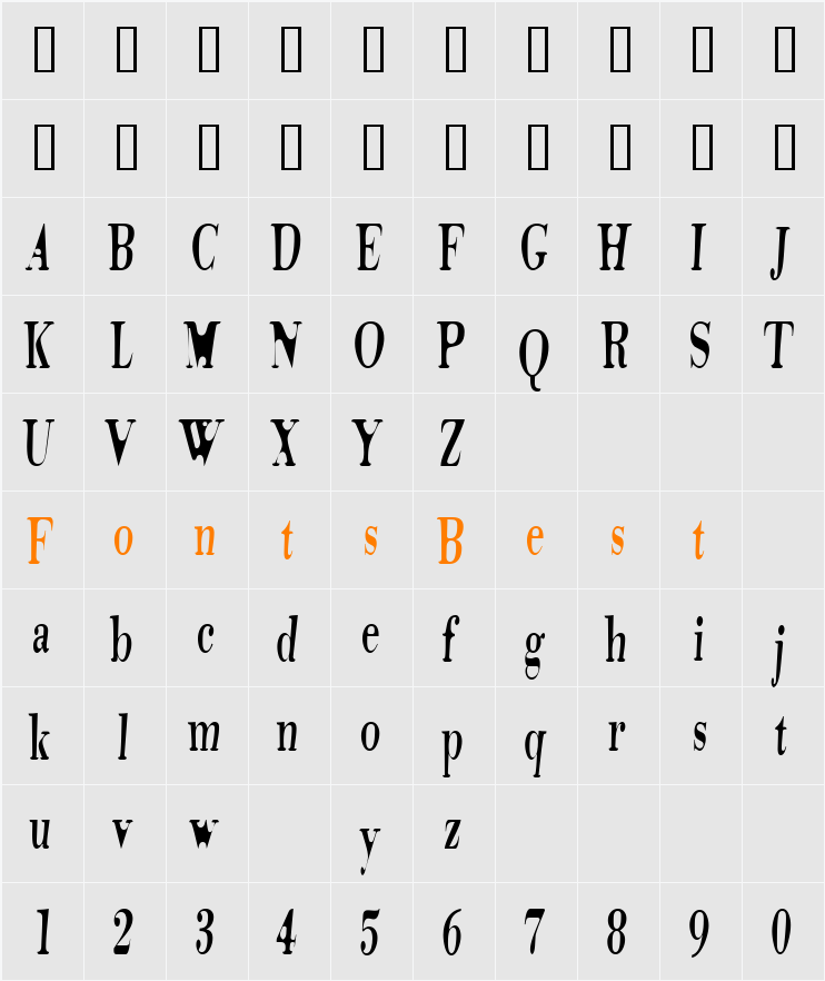Tidelag Character Map