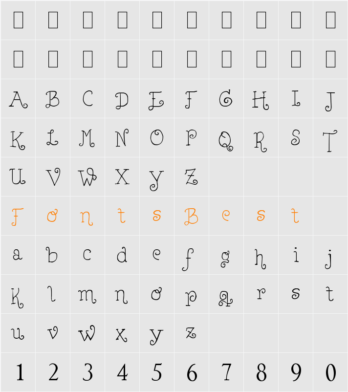 Lejana Character Map