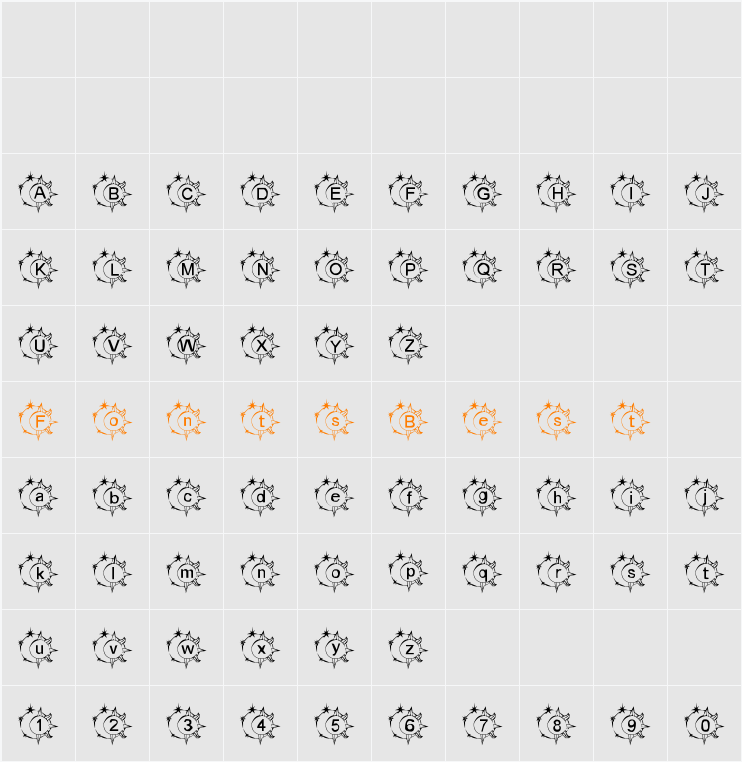 LMS Sunshine/Moonshine Character Map