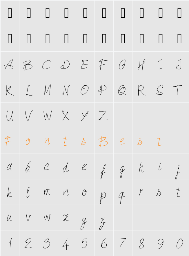 PW Quick Write Character Map
