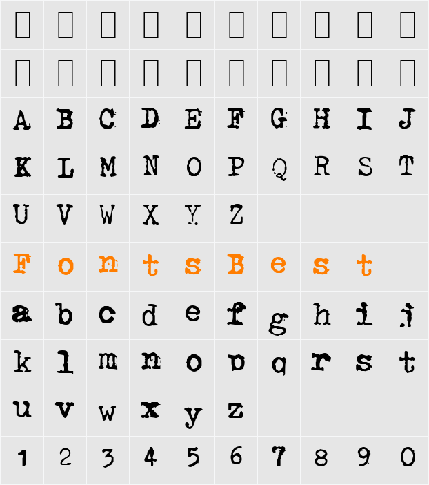 GF Halda Smashed Character Map