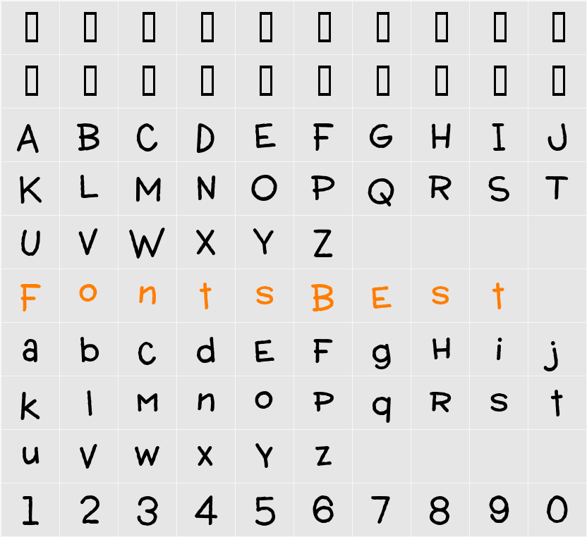 Wacky Action BTN Wavy Character Map