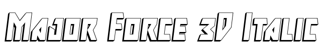 Major Force 3D Italic Font Image