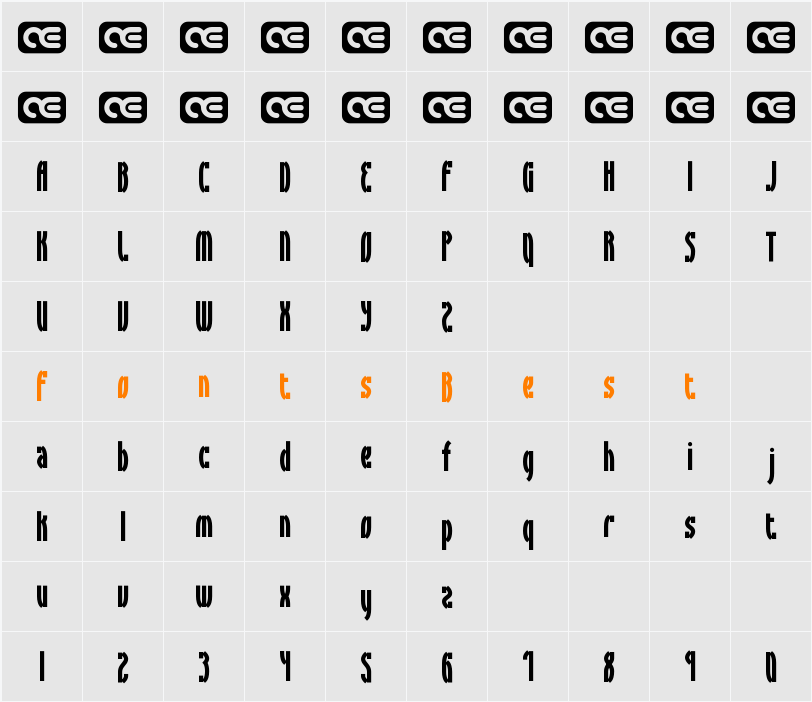 Syracuse BRK Character Map