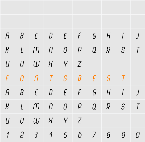 Thorup Sans Small Caps Italic Character Map