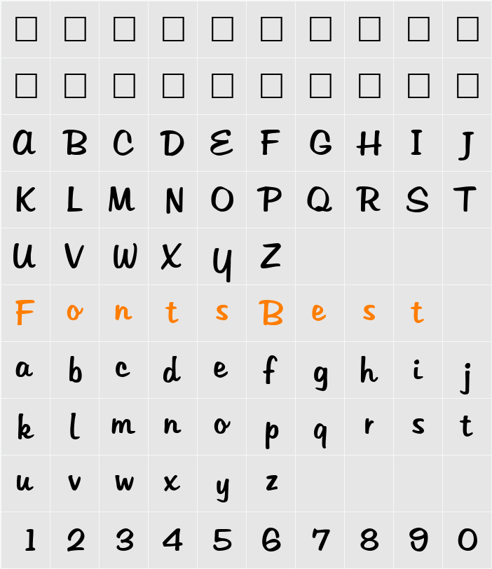 PrilliaSSK Character Map