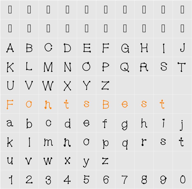 MGDotsandfonts Character Map