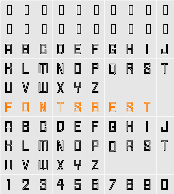 Simply Square Inline JL Character Map