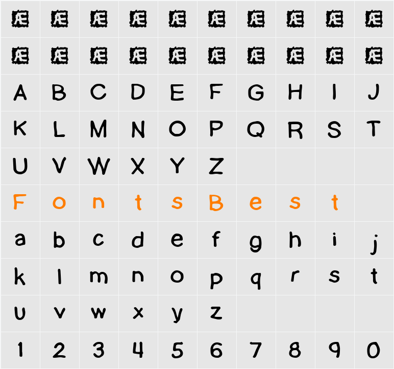 Lamebrain BRK Character Map