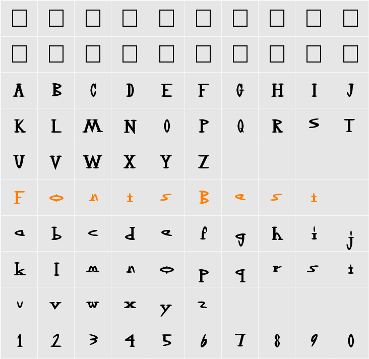 OutwestDark Character Map