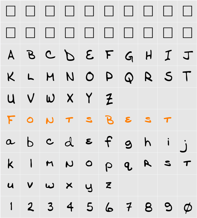 RonniesHand Character Map