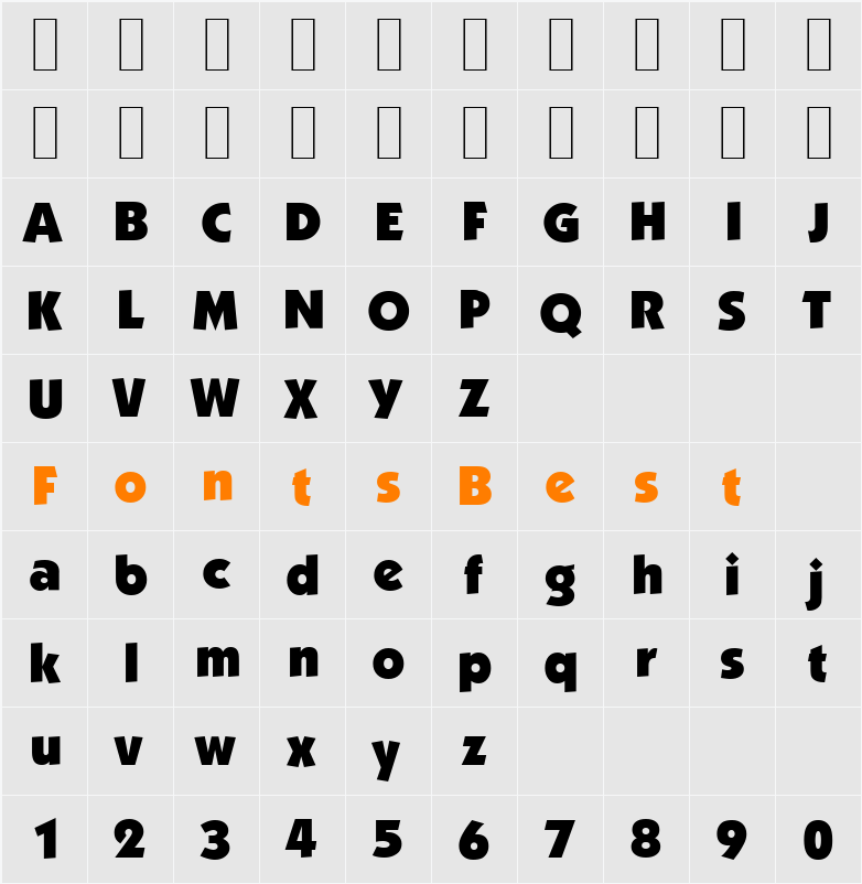 KoblenzSerial-Heavy Character Map