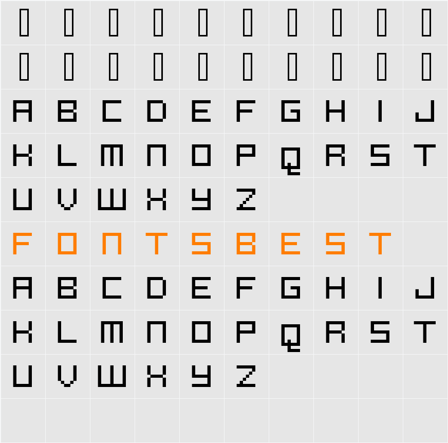 FFF Reaction Condensed Character Map