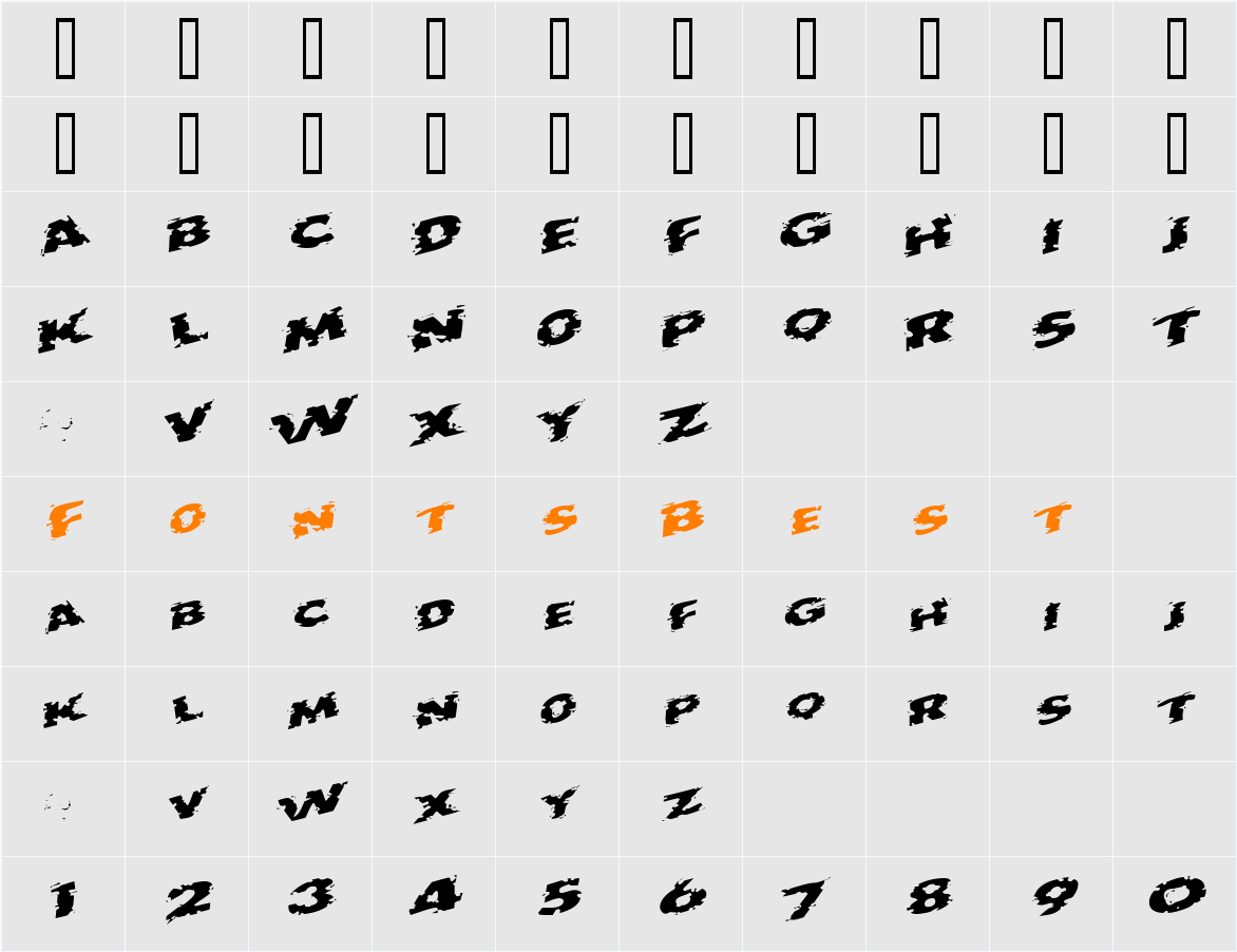 OutbackOutaConrtolSCapsSSK Character Map