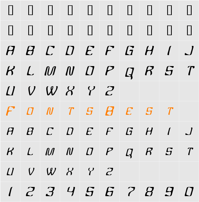 YBandTuner Character Map
