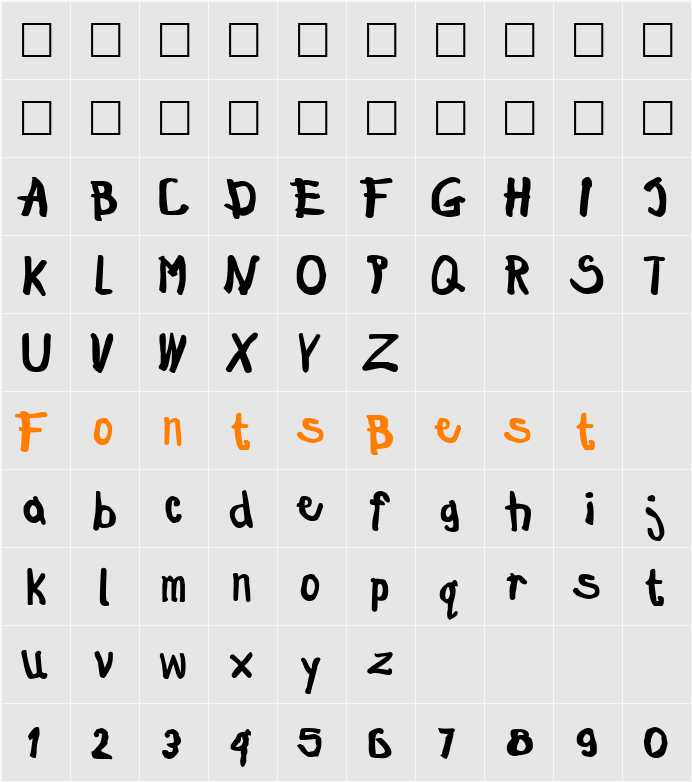 Klimbim Character Map