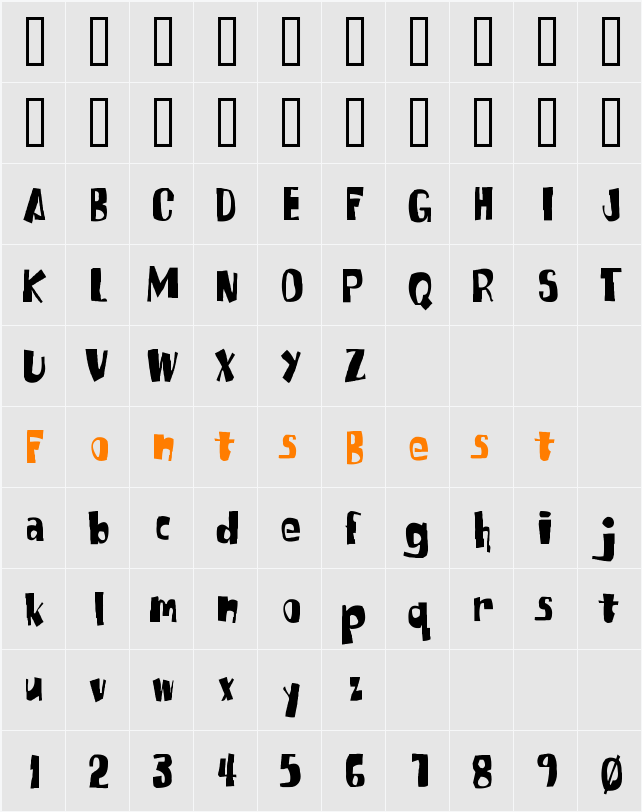 SpongeFont SquareType Character Map