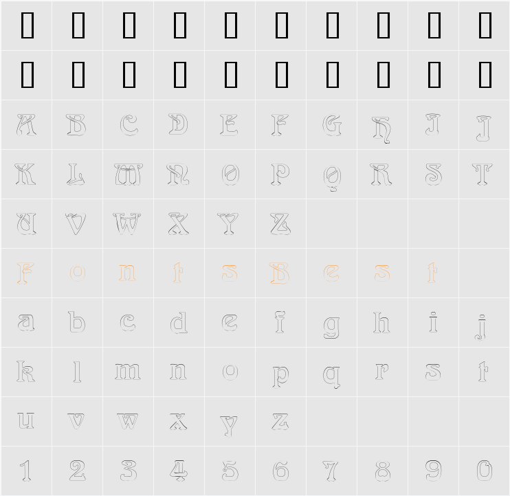 LaliqueOutline Character Map