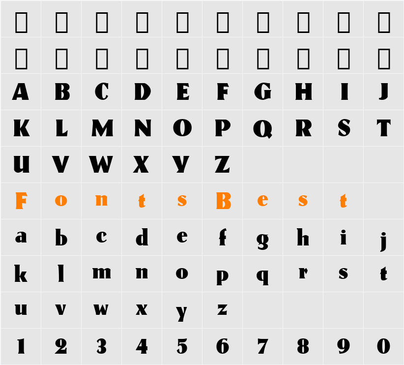 Kuenstler165 Hv BT Character Map