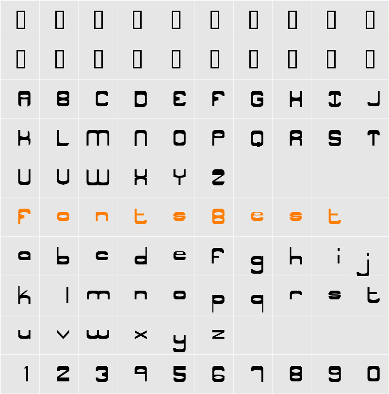 Nyak Squared Character Map