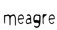 meagre Font Image